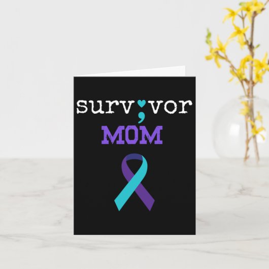 Überlebende Mama - Semicolate Gift Suicide Prevent Karte (Gelbe Blume)