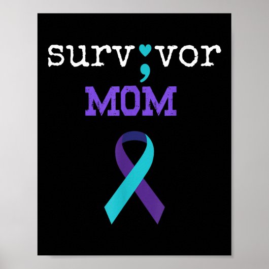 Überlebende Mama - Semicolate Gift Suicide Prevent Poster (Vorne)