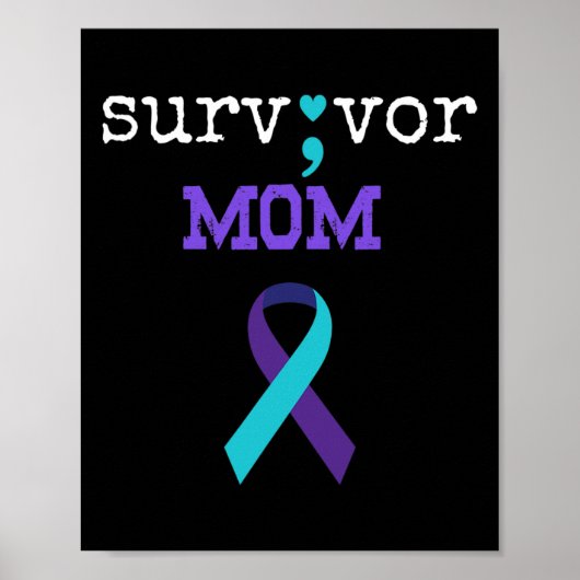 Überlebende Mama - Semicolate Gift Suicide Prevent Poster (Vorne)