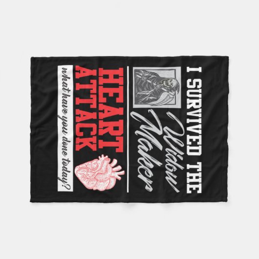 Überlebende Operation des Herzens Widow Maker Herz Fleecedecke (Vorderseite (Horizontal))