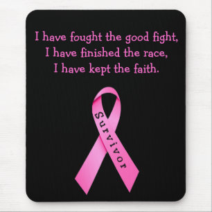 Überlebende Ribbon auf schwarzen Mousepad