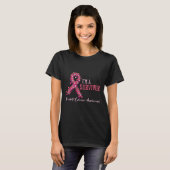 Überlebende Rosa Ribbons Herz Brustkrebs-Bewusstse T-Shirt (Vorne ganz)