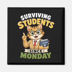 Überlebende Schüler seit Montag Lustiger Katzenleh Magnet