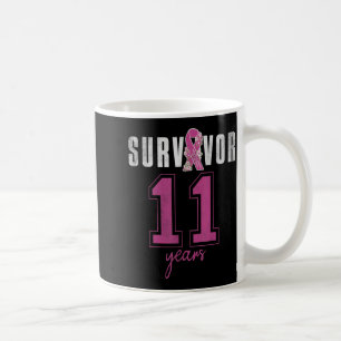 Überlebender 11 Jahre Oktoberband Brustkrebs Kaffeetasse