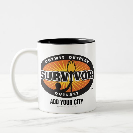 Überlebender/addieren Ihre Stadt Zweifarbige Tasse (Links)