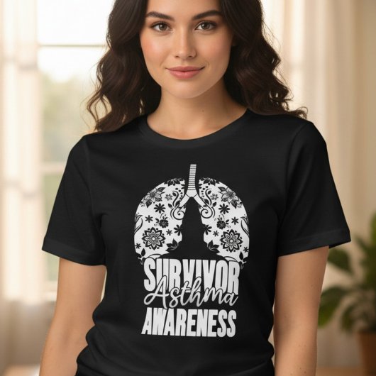 Überlebender Asthma-Bewusstsein Tri-Blend Shirt