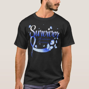 Überlebender Autismus-Bewusstseinsschmetterling T-Shirt