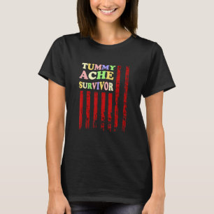 Überlebender-Bauchschmerz-Flagge Uns Retro Vintage T-Shirt