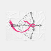 Überlebender Bow Arrow Warrior Hope Pink Ribbon Br Fleecedecke (Vorderseite (Horizontal))