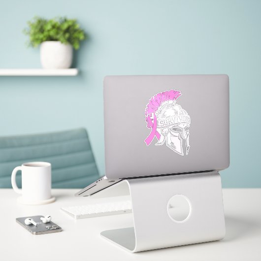 Überlebender Brustkrebs Aufkleber (Laptop auf Schreibtisch)