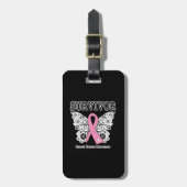 ÜBERLEBENDER - Brustkrebs-Schmetterling Gepäckanhänger (Vorderseite vertikal)