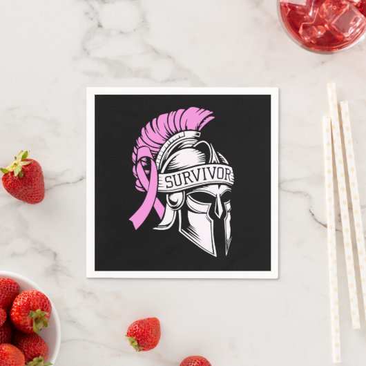 Überlebender Brustkrebs Serviette (Beispiel)