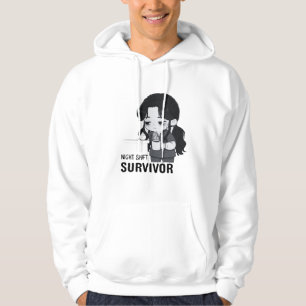 Überlebender der Nachtschicht Relatable Chibi-Kran Hoodie