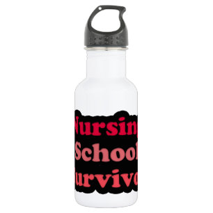 Überlebender der Pflegeschule Pink Black Trinkflasche