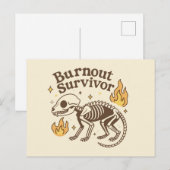 Überlebender eines Burnouts Possum Skelett Postkarte (Vorne/Hinten)