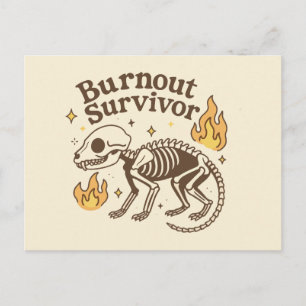 Überlebender eines Burnouts Possum Skelett Postkarte