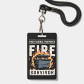 Überlebender eines professionellen Müllcontainer-F Ausweis (Vorderseite mit Lanyard)