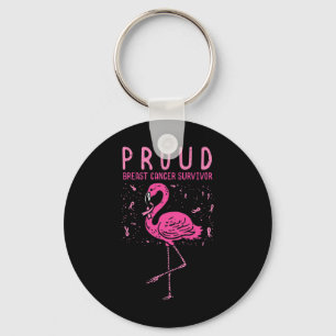 Überlebender Flamingo Rosa Brustkrebs-Bewusstsein  Schlüsselanhänger