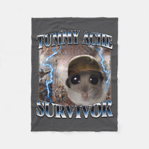 Überlebender Hamster mit Bauchschmerzen Meme Lusti Fleecedecke