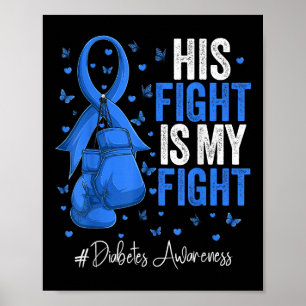 Überlebender Kämpfer gegen Diabetes Blaues Band Poster