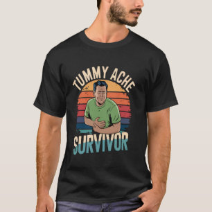 Überlebender mit Bauchschmerzen Retro Lustiger Bau T-Shirt