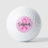 Überlebender rosa Brustkrebs Golfball (Vorderseite)