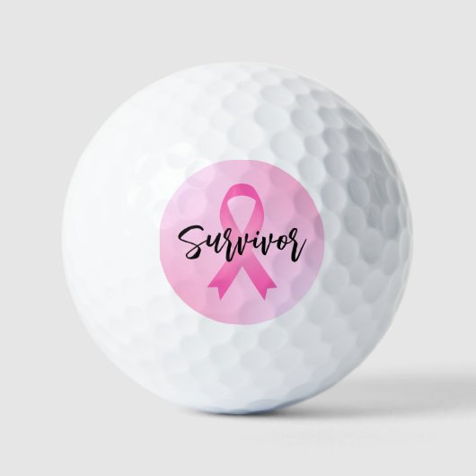 Überlebender rosa Brustkrebs Golfball (Vorderseite)