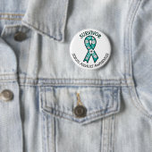 Überlebender SA Türkises Bewusstseinsband Button (Beispiel)