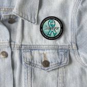 Überlebender SA Türkises Bewusstseinsband Button (Beispiel)