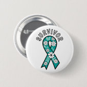 Überlebender SA Türkisfarbenes Bewusstseinsband Button (Vorne & Hinten)