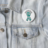 Überlebender SA Türkisfarbenes Bewusstseinsband Button (Beispiel)