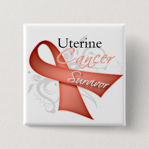 Überlebender - uteriner Krebs Button