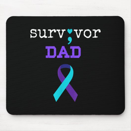 Überlebender Vater - Semikolon-Geschenk Suizidpräv Mousepad (Vorne)