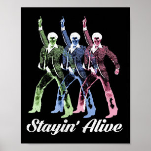Überlebender Vintage Style Tanzender Retro Disco Poster