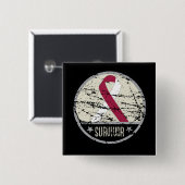 Überlebender von Kehlkopfkrebs Herren Vintage Button (Vorne & Hinten)