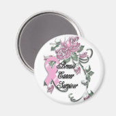 Überlebender von KRW Pink Ribbon Magnet (Vorderseite/Rückseite)