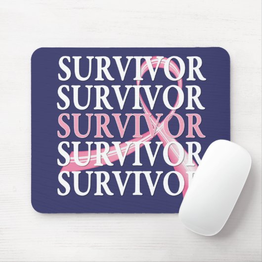 Überlebender Whimsical Collage Brustkrebs Mousepad (Mit Mouse)