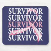 Überlebender Whimsical Collage Brustkrebs Mousepad (Vorne)
