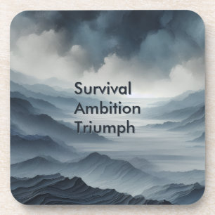 Überlebens Ehrgeiz Triumph Motivierend Getränkeuntersetzer