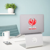 Überlebens-Resilienz-Phönix-Krieger-Symbol Aufkleber (Laptop auf Schreibtisch)