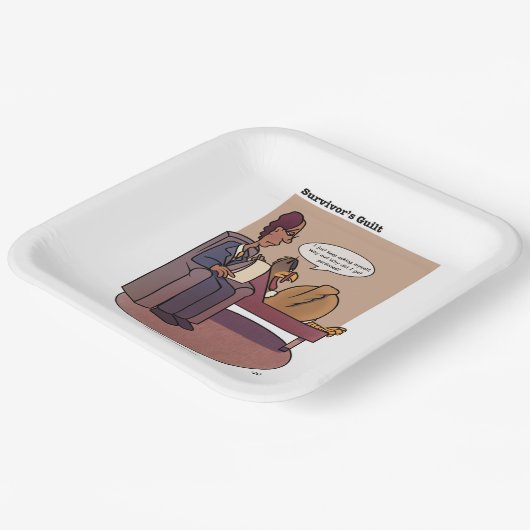 Überlebenschuld Pappteller (Gewinkelt)