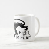 Überlebensinstinkt Kampf, Flucht oder Film? Entsch Kaffeetasse (VorderseiteRechts)