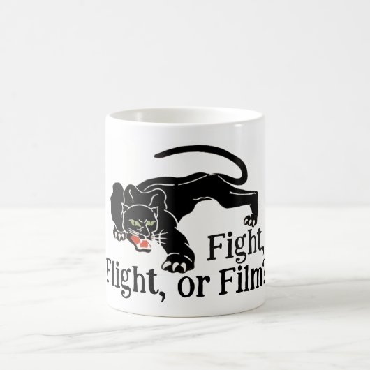 Überlebensinstinkt Kampf, Flucht oder Film? Entsch Kaffeetasse (Mittel)