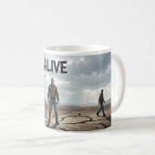 Überlebenskampf-Becher mit zerbrochenem Spiegel Al Kaffeetasse (VorderseiteRechts)