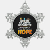 Überlebensregeln für Wildtiere - immer Hoffnung ha Schneeflocken Zinn-Ornament (Vorderseite)