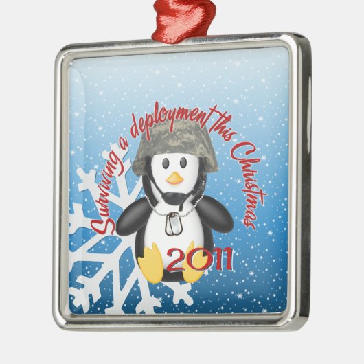 ÜberlebenStationierungPenguin 2011 Silbernes Ornament (Links)