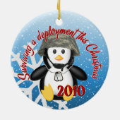 ÜberlebenStationierungpenguin-Verzierung 2010 Keramikornament (Hinten)