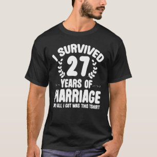 Überlebt 27 Jahre Ehepaare 27. Anniversa T-Shirt