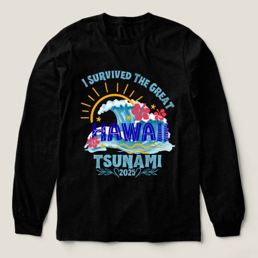 Überlebt den Tsunami - Hawaii 2025 Urlaub Tri-Blend Shirt (Design Vorderseite)