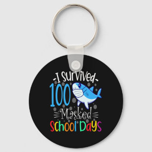 Überlebte 100 maskierte Schultage 2021 Lehrerstuhl Schlüsselanhänger